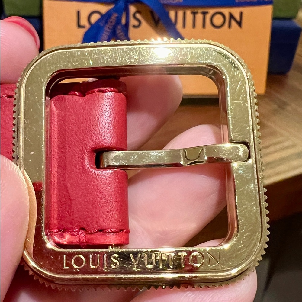 Louis Vuitton Red and Gold Women's Belt - Picture 5 of 9